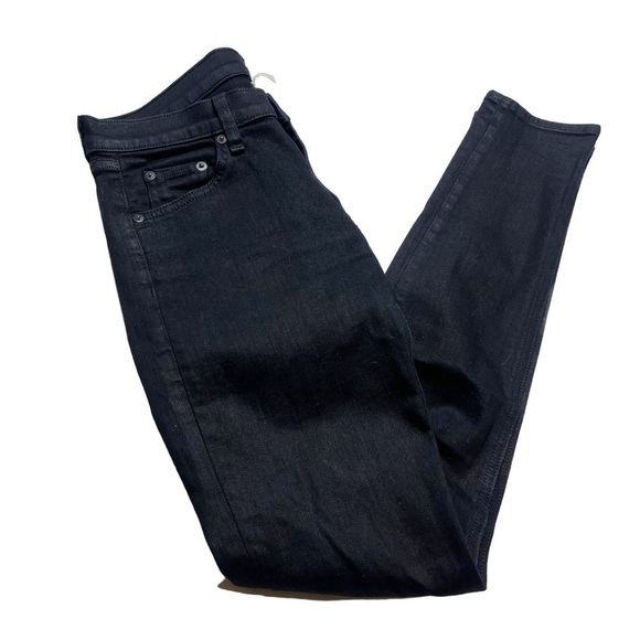 Rag & Bone Black Coated Skinny Jeans Size 28 Moto Grunge Rock - Picture 1 of 8